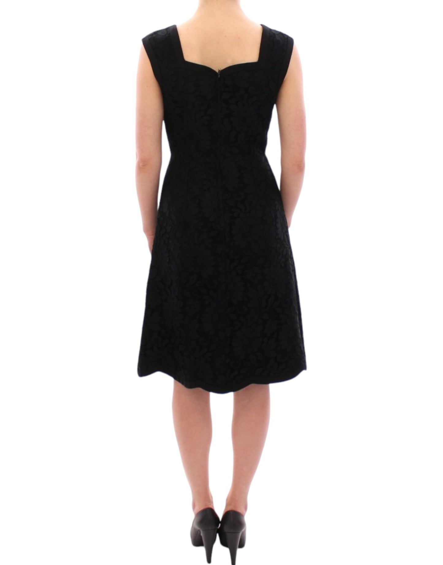 - Elegant Black Floral Lace Dress