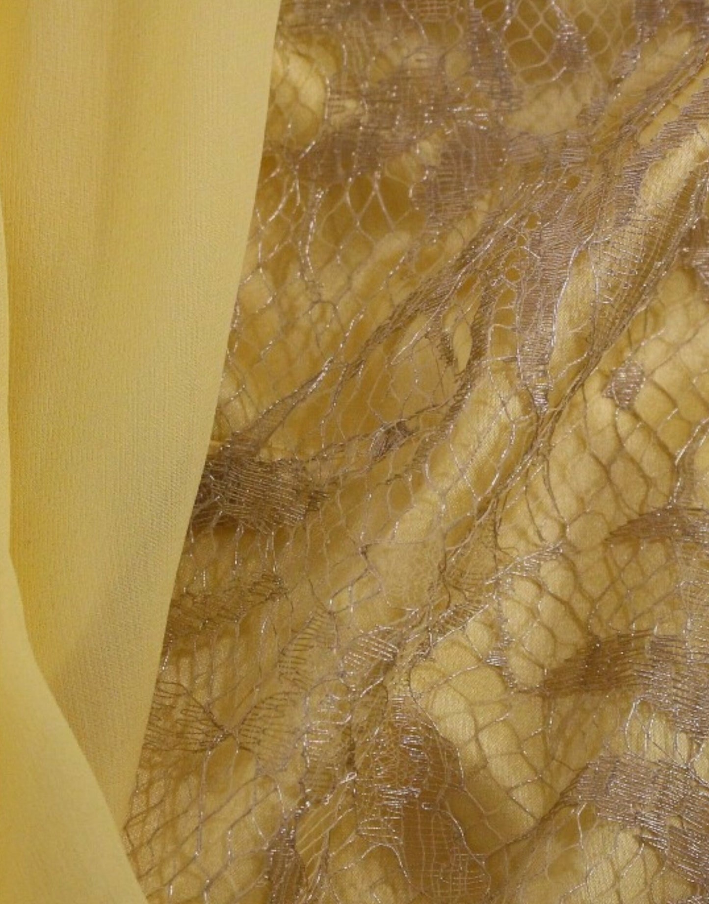 - Yellow Lace Crystal Embellished Mini Dress