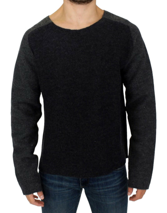 - Chic Gray Wool Crewneck Sweater