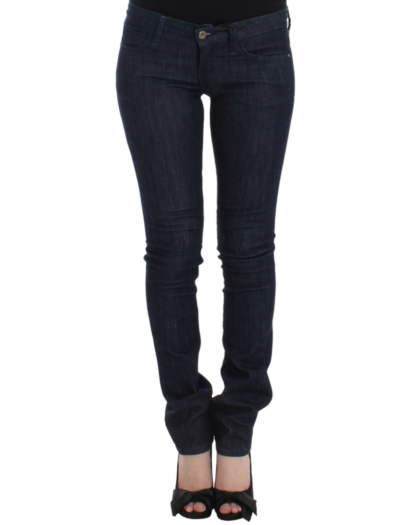 - Chic Dark Blue Skinny Leg Jeans