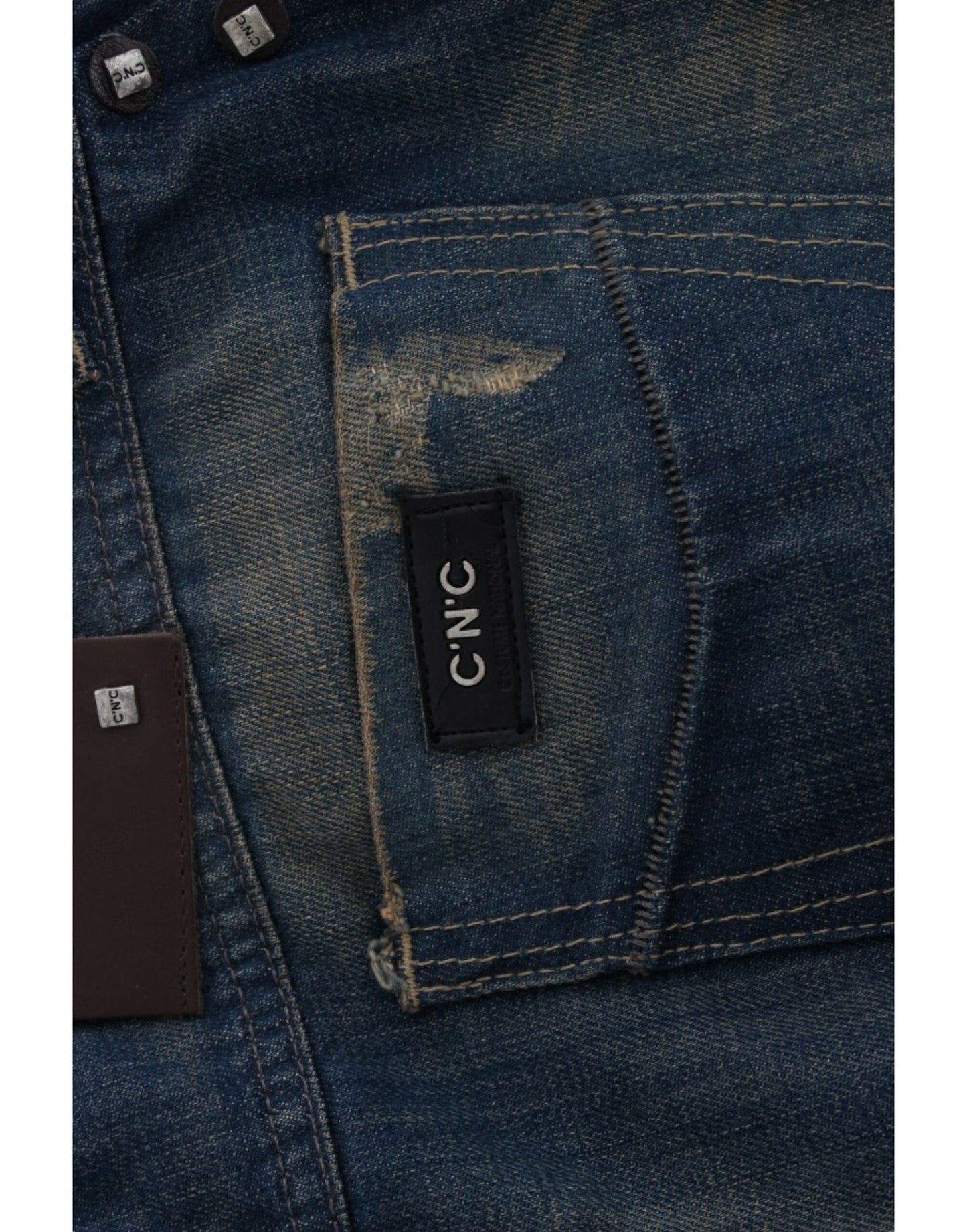 - Chic Straight Leg Blue Denim Jeans