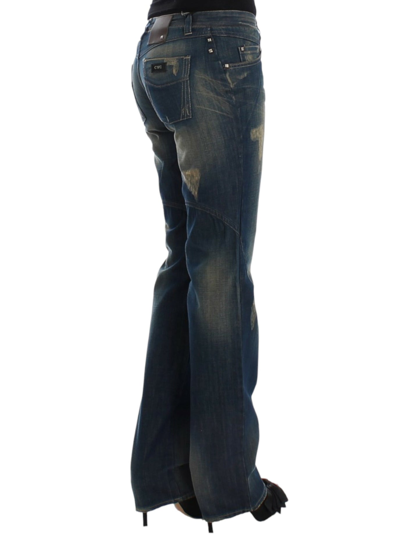 - Chic Straight Leg Blue Denim Jeans