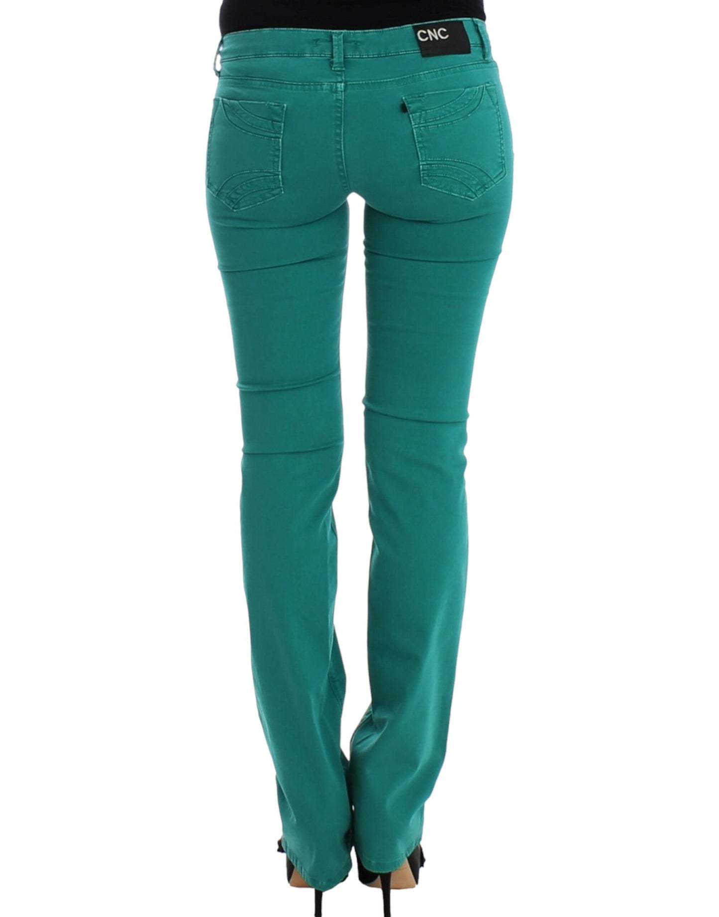 - Chic Green Straight Leg Jeans for Sophisticated Style