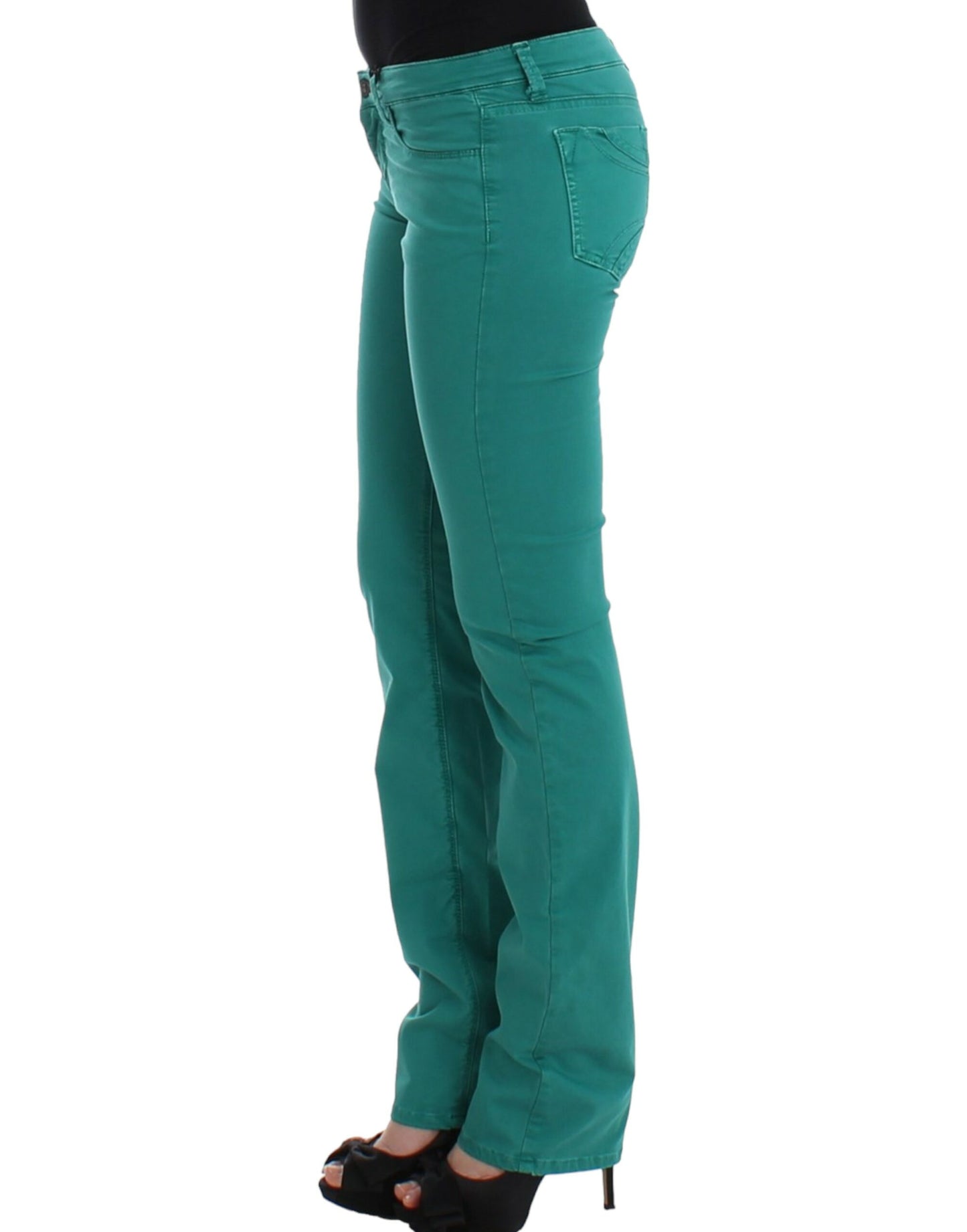 - Chic Green Straight Leg Jeans for Sophisticated Style