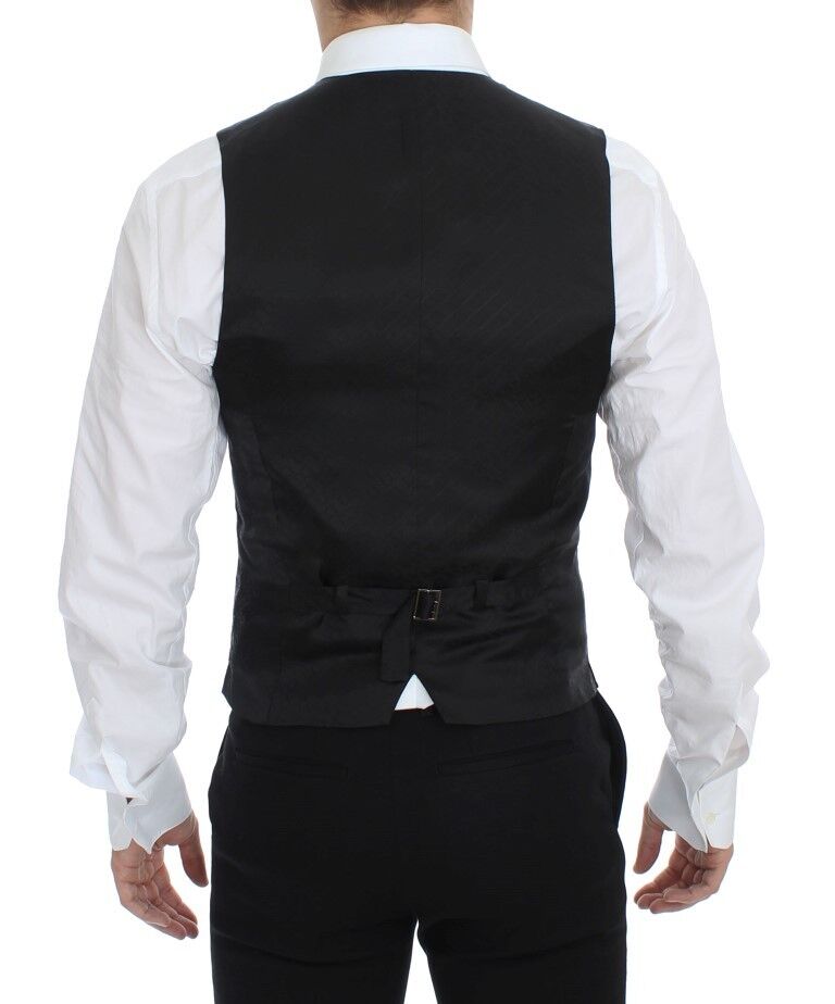 - Elegant Striped Wool Dress Vest