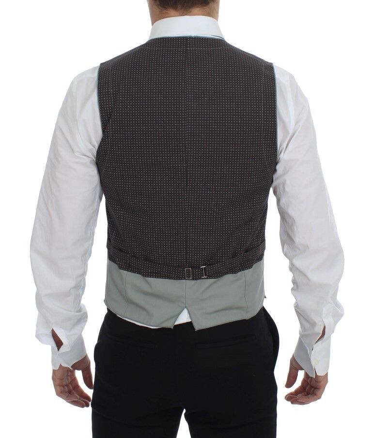 - Elegant Gray Cotton Dress Vest