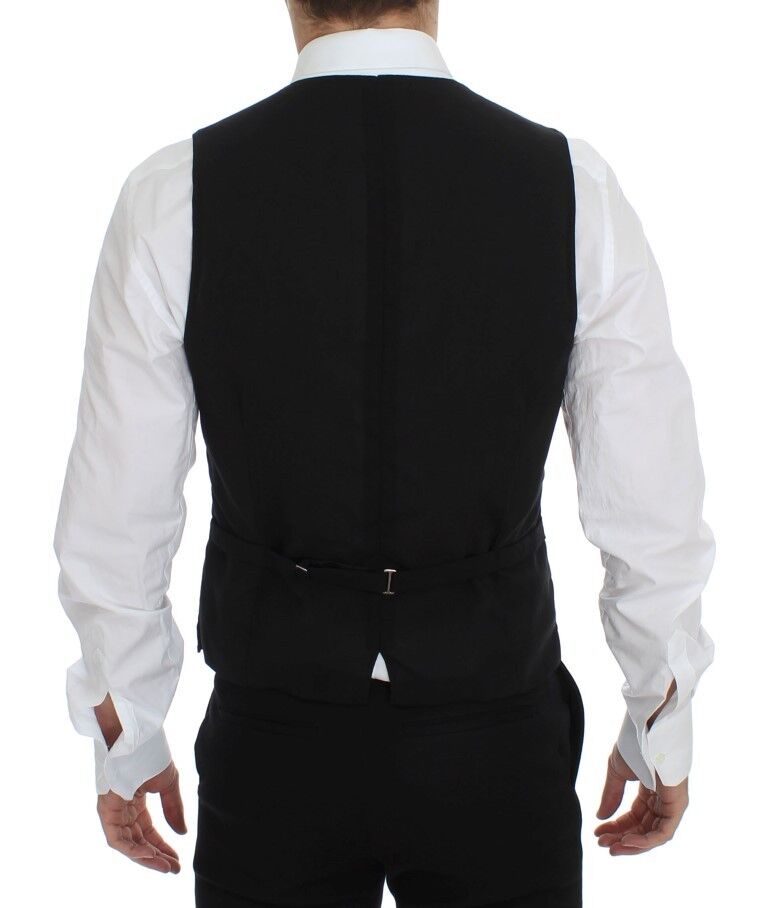 - Elegant Black Wool Dress Vest
