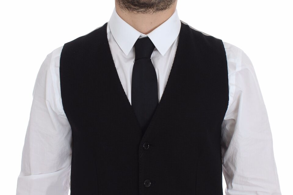 - Elegant Black Silk Dress Vest
