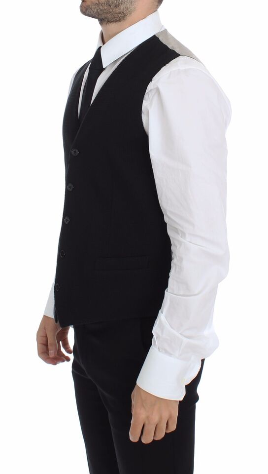 - Elegant Black Silk Dress Vest