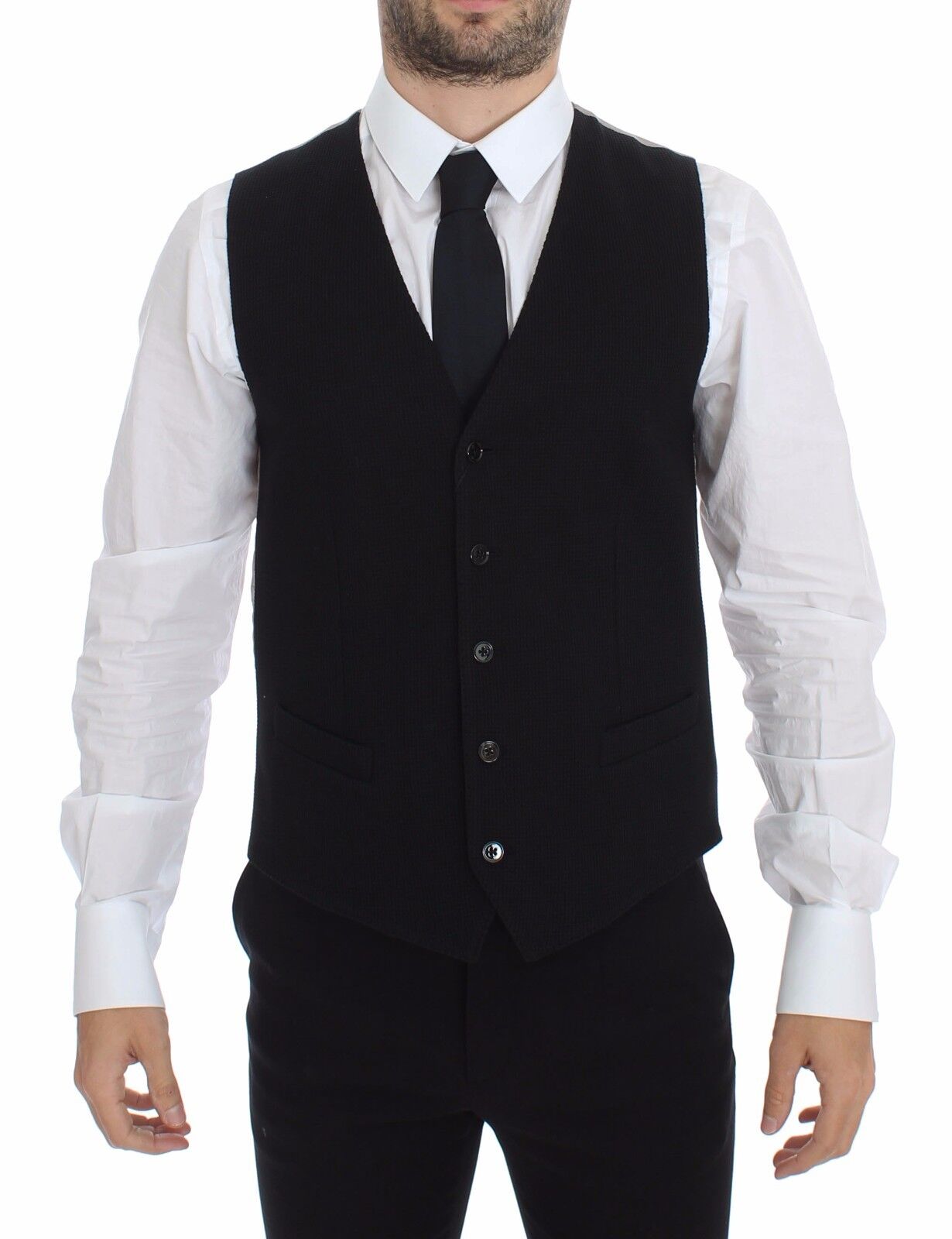 - Elegant Black Silk Dress Vest