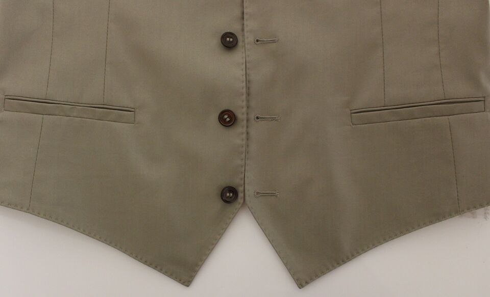 - Elegant Beige Cotton Dress Vest