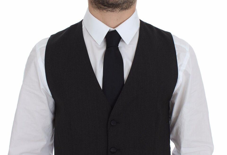- Classic Gray Wool Blend Dress Vest
