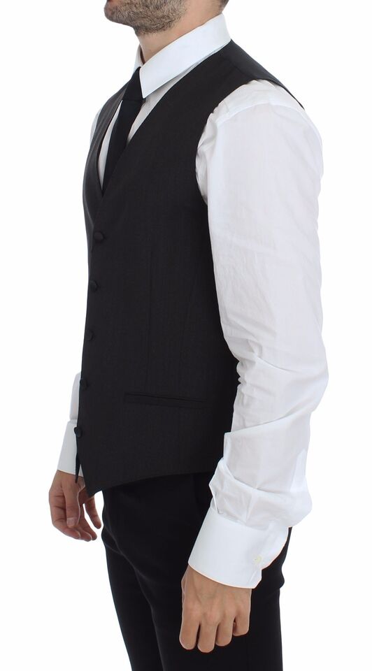- Classic Gray Wool Blend Dress Vest