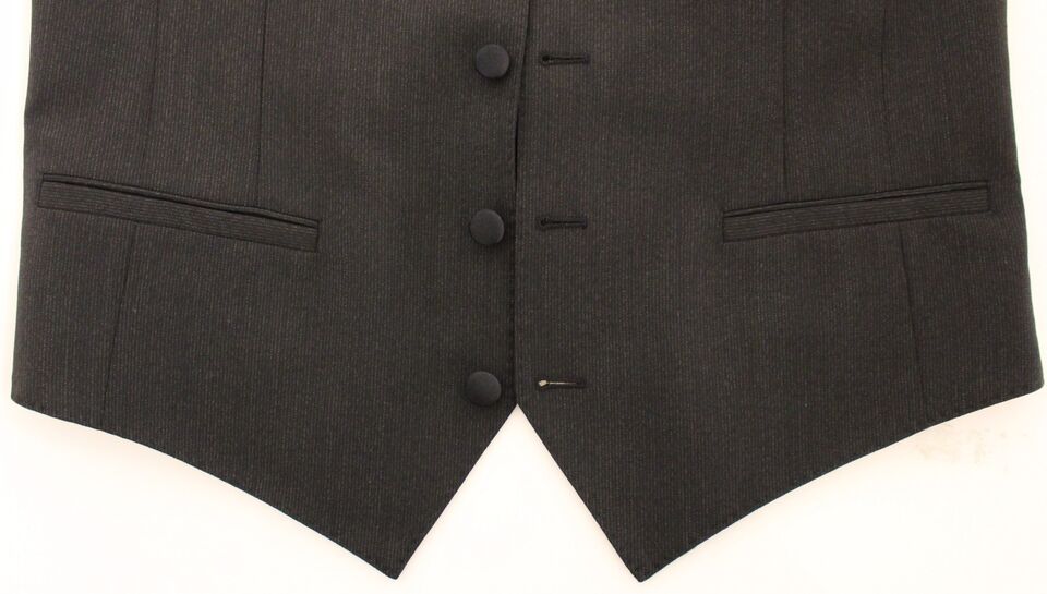 - Classic Gray Wool Blend Dress Vest