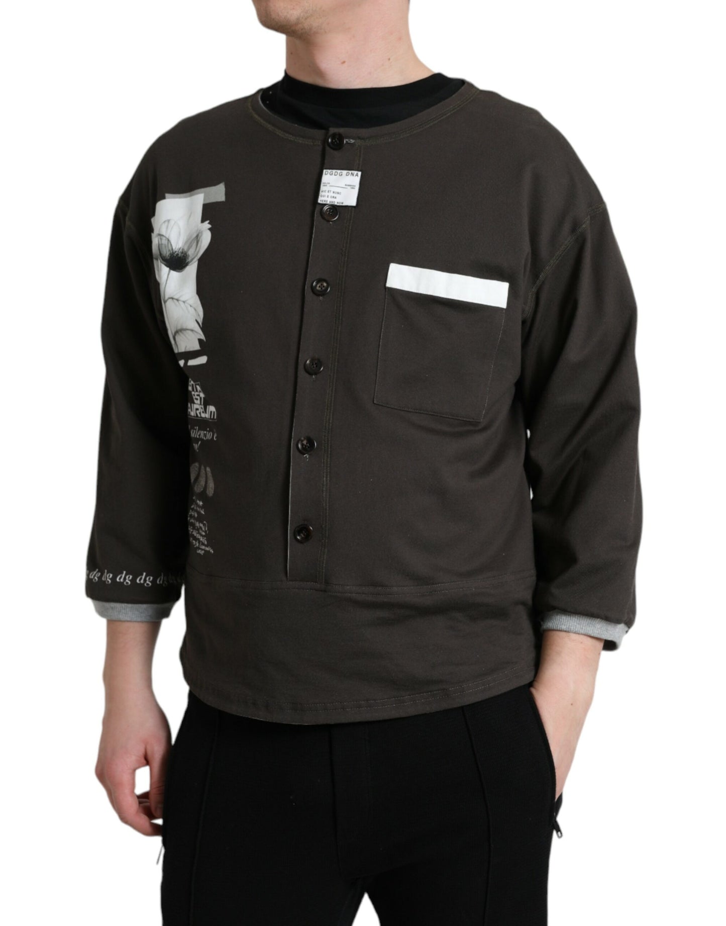 - Elegant Cotton Crew Neck Pullover