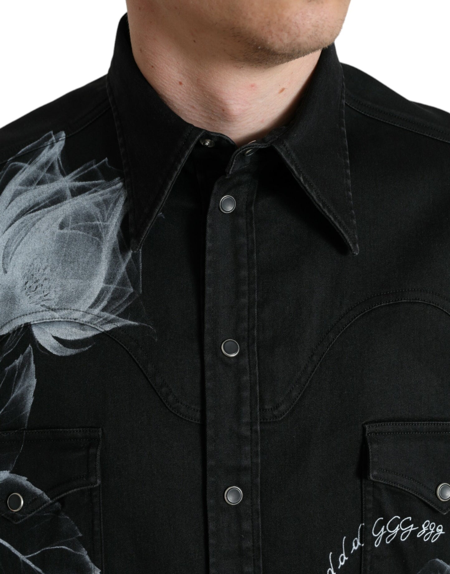 - Elegant Floral Print Dress Shirt