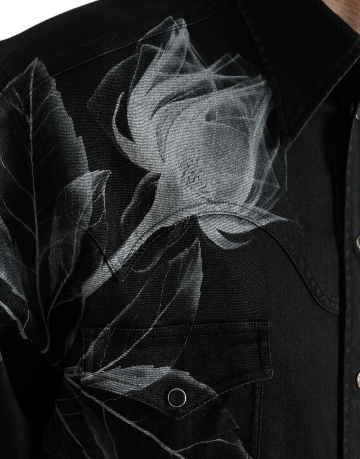 - Elegant Floral Print Dress Shirt