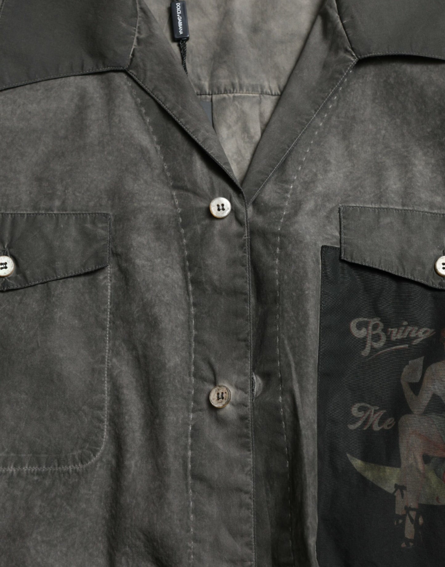 - Elegant Dark Gray Cotton Button-Down Shirt