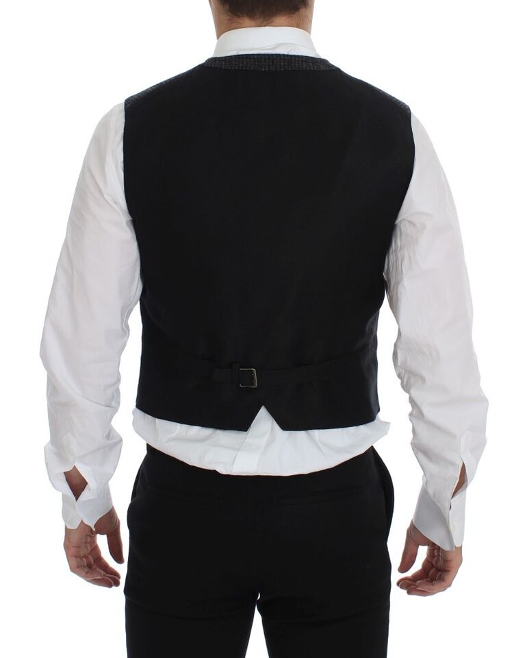 - Elegant Gray Wool Blend Dress Vest