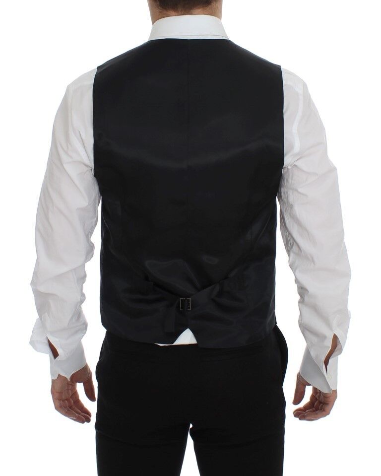 - Elegant Gray Wool Blend Dress Vest