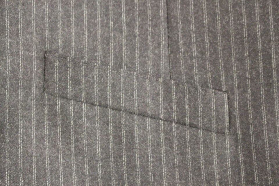 - Elegant Gray Striped Wool Dress Vest