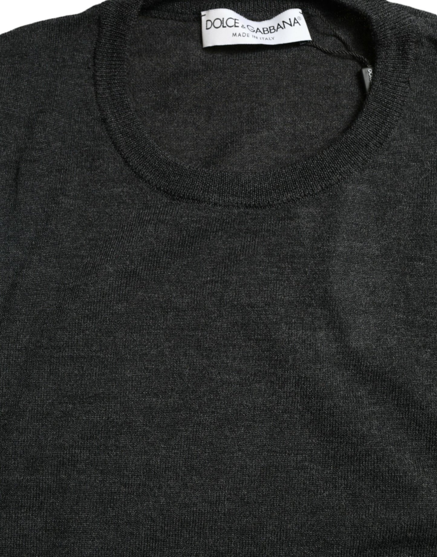 - Elegant Gray Wool Pullover Sweater