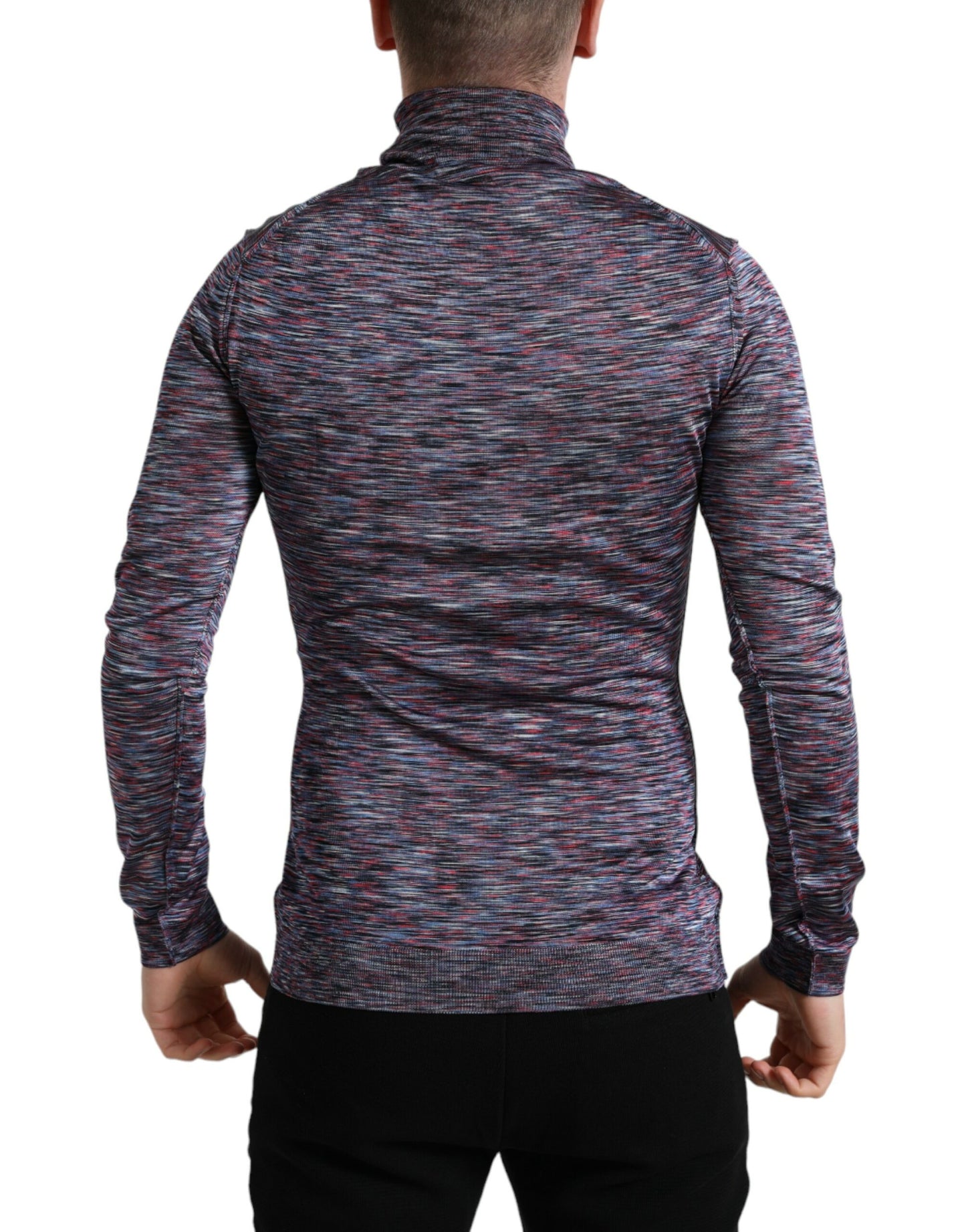 - Elegant Turtleneck Pullover Sweater in Blue Purple