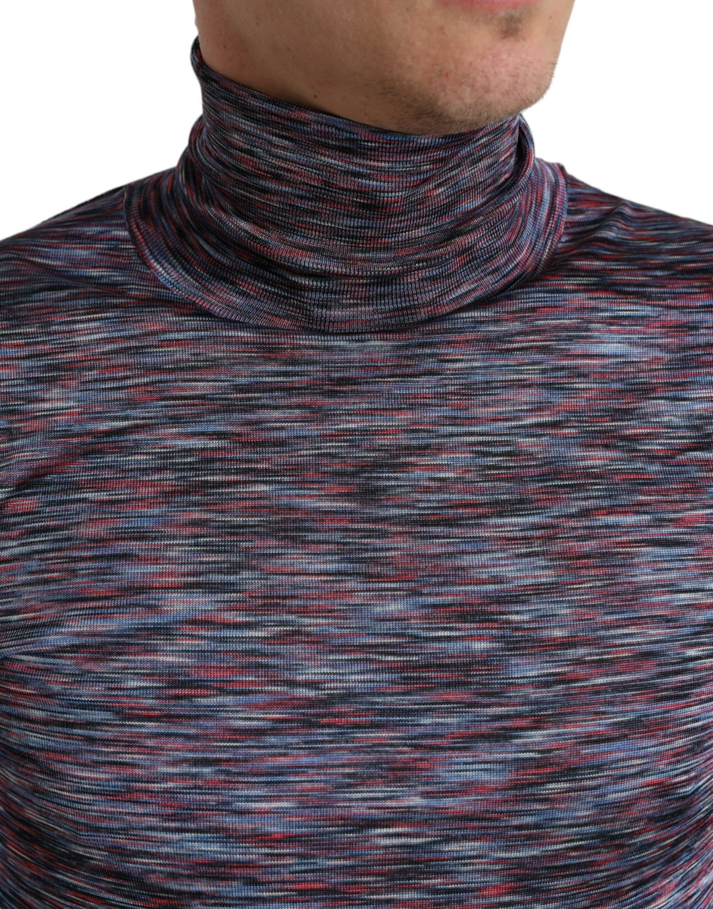 - Elegant Turtleneck Pullover Sweater in Blue Purple