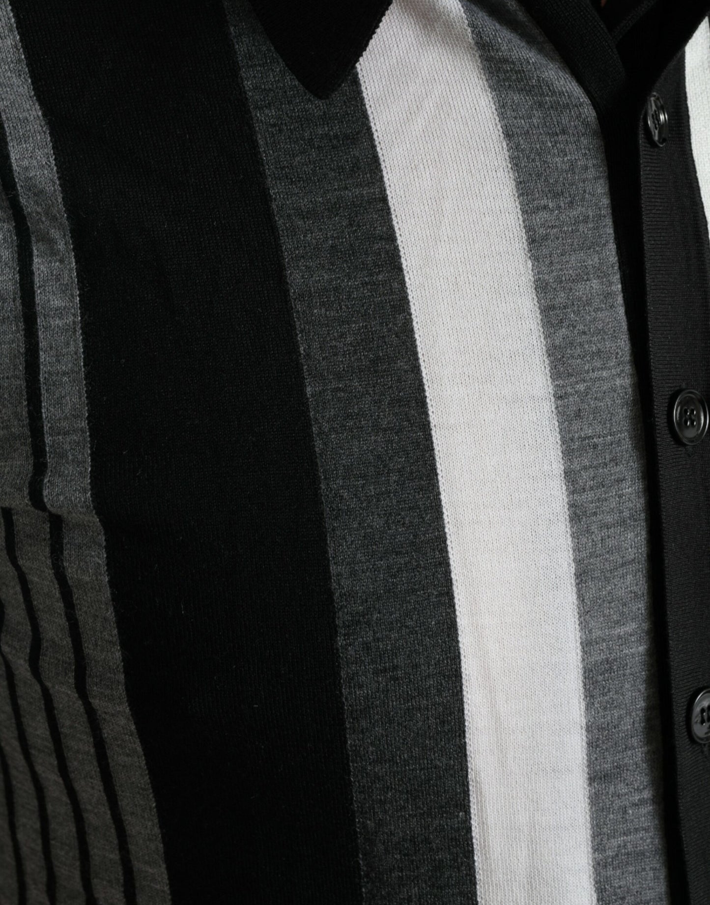 - Elegant Striped Silk Blend Cardigan