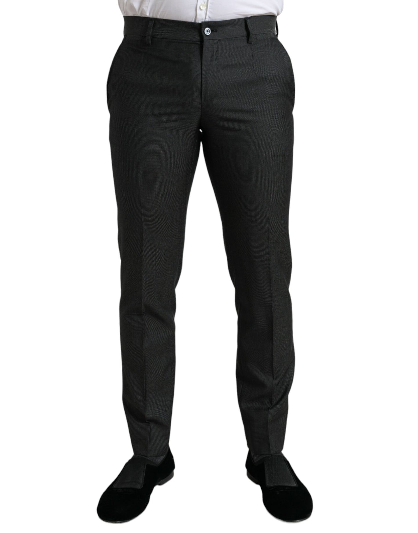 - Elegant Dark Grey Skinny Dress Pants