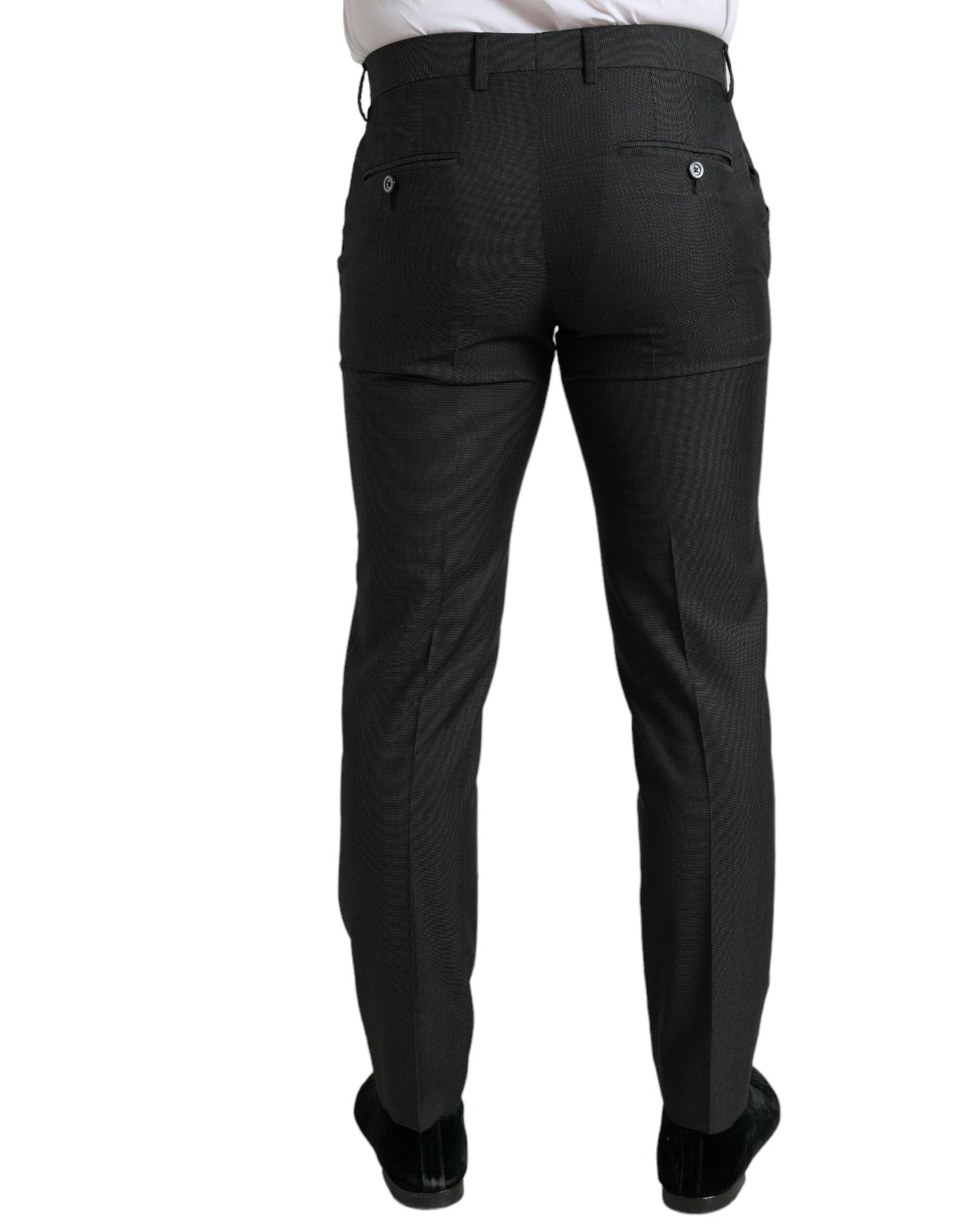 - Elegant Dark Grey Skinny Dress Pants