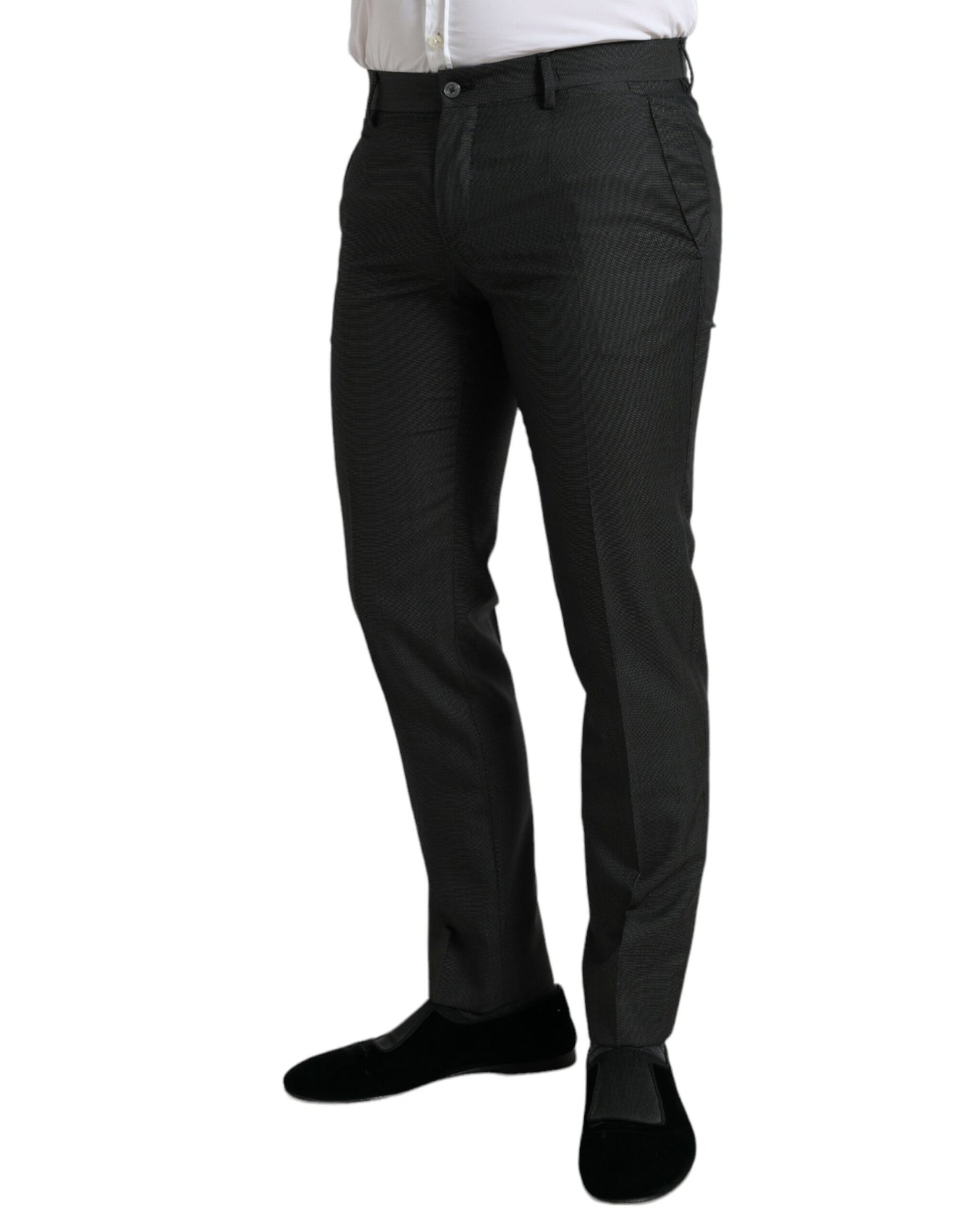 - Elegant Dark Grey Skinny Dress Pants
