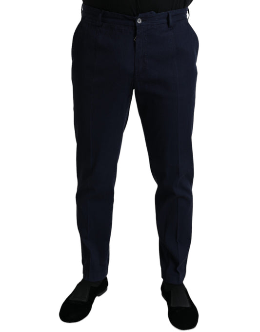 - Elegant Dark Blue Skinny Dress Pants