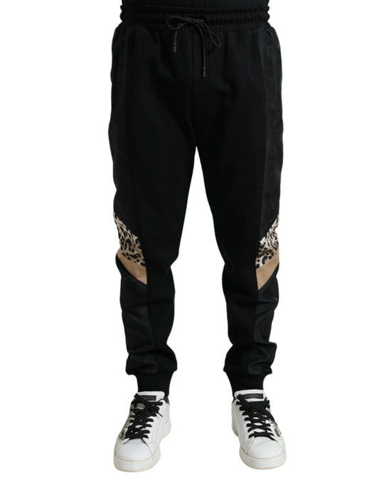 - Elegant Black Leopard Jogger Pants