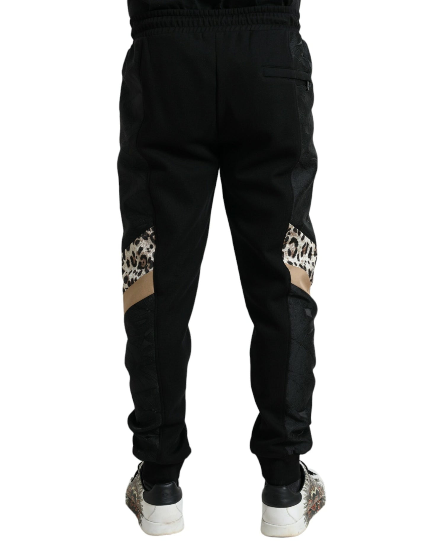 - Elegant Black Leopard Jogger Pants