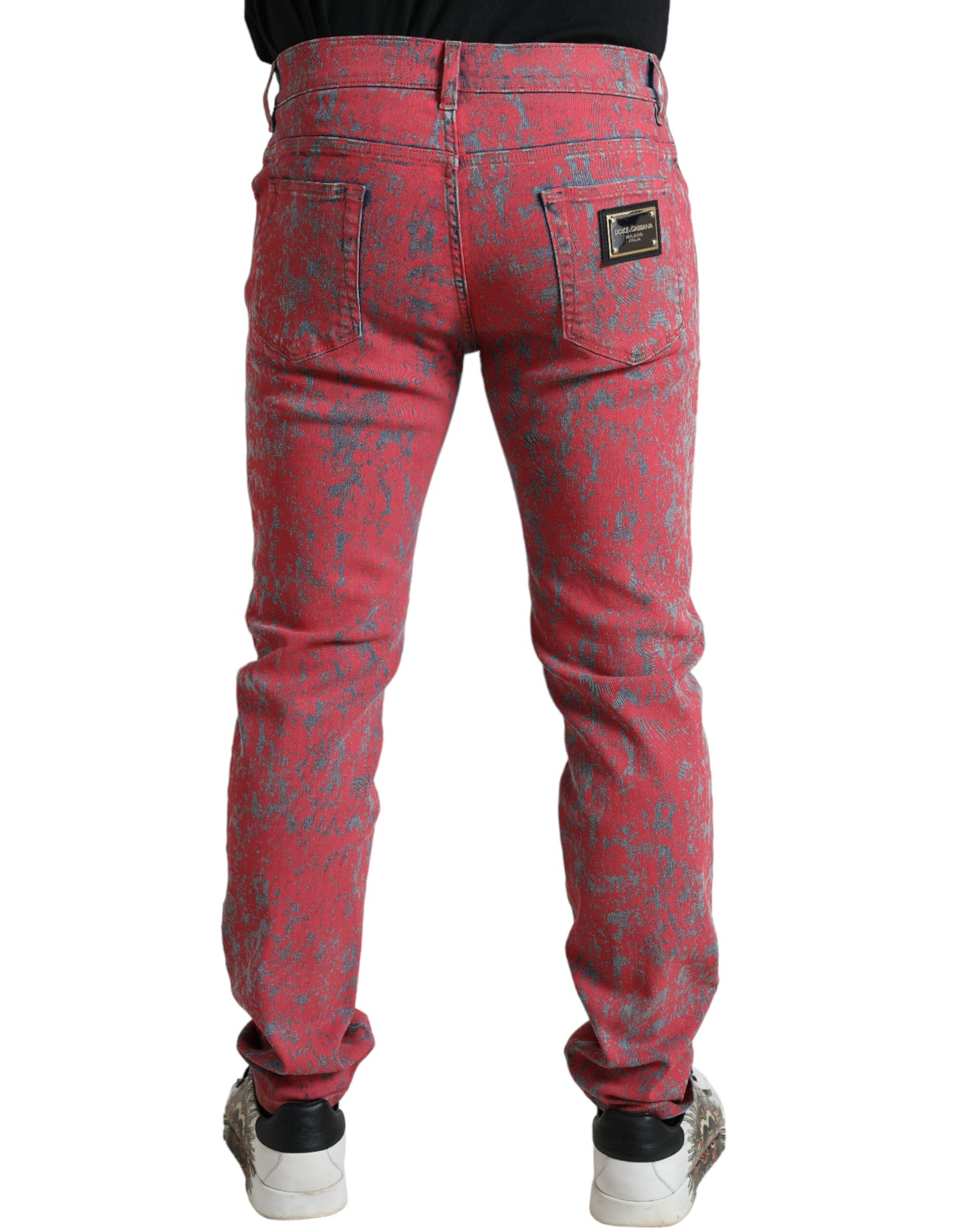 - Red Tie Dye Skinny Denim Jeans
