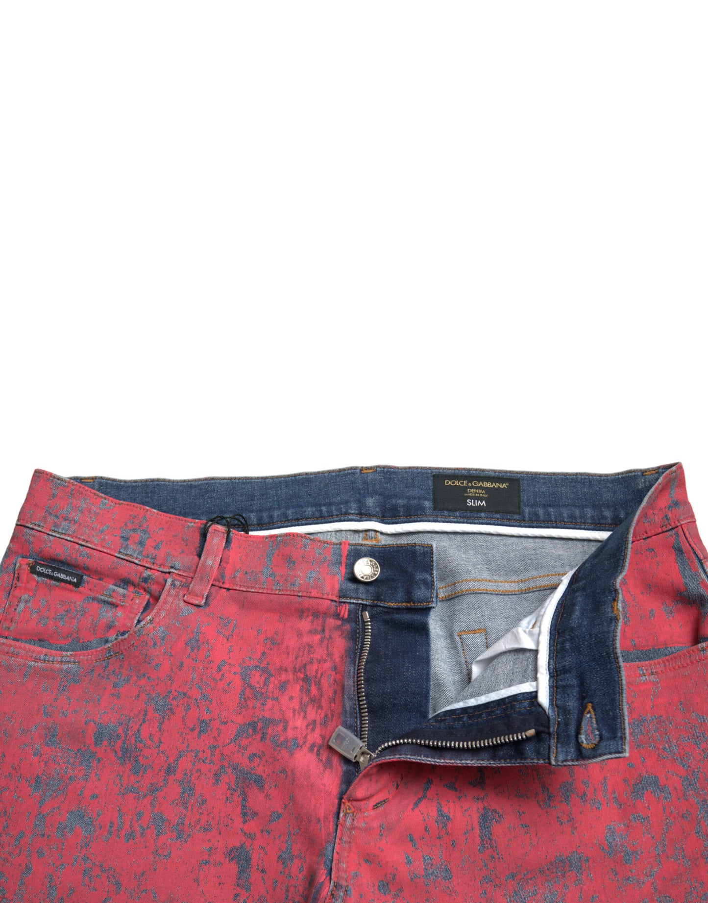 - Red Tie Dye Skinny Denim Jeans