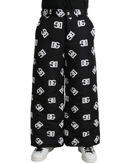 - Elegant Wide Leg Signature Print Pants