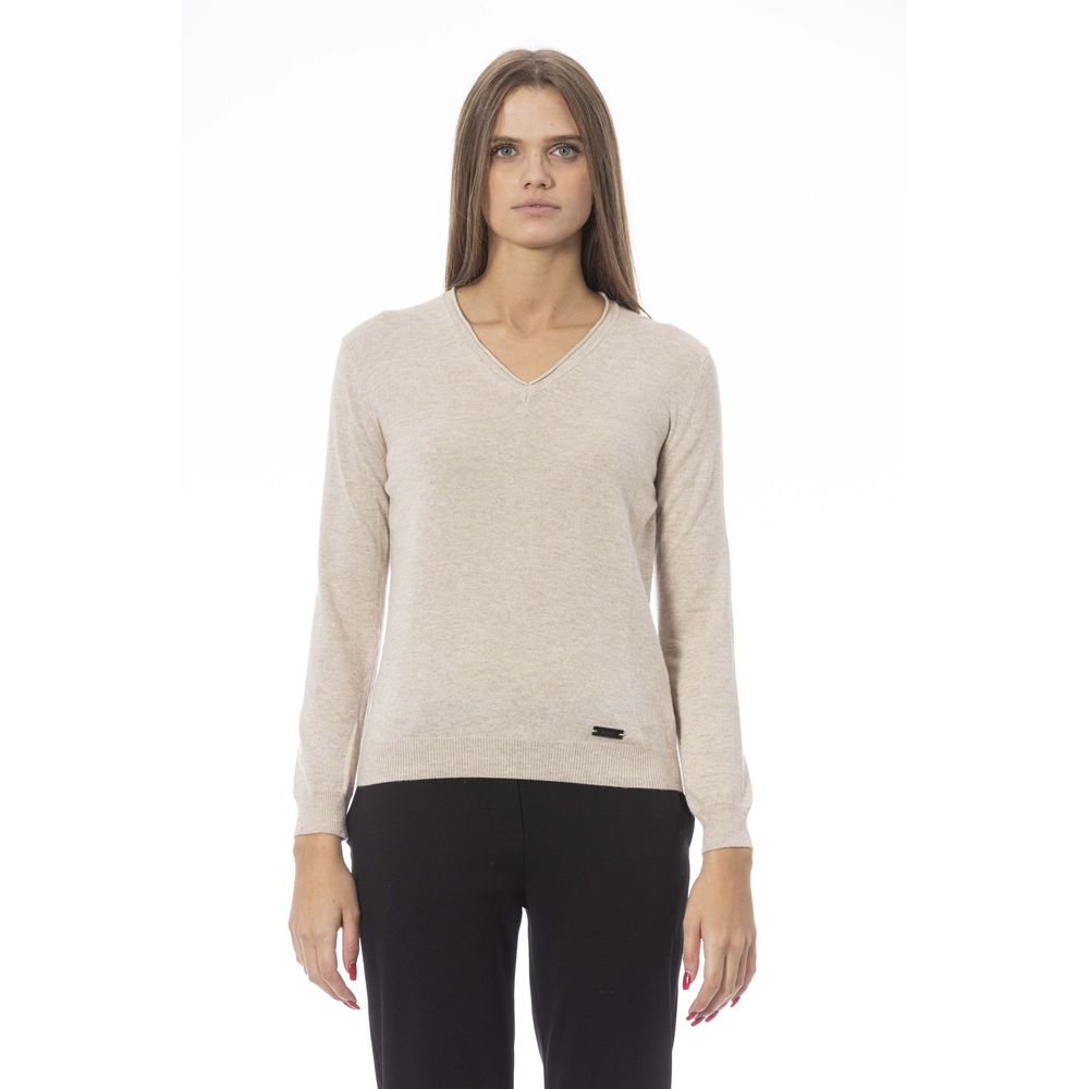 - Beige Cashmere Women Sweater