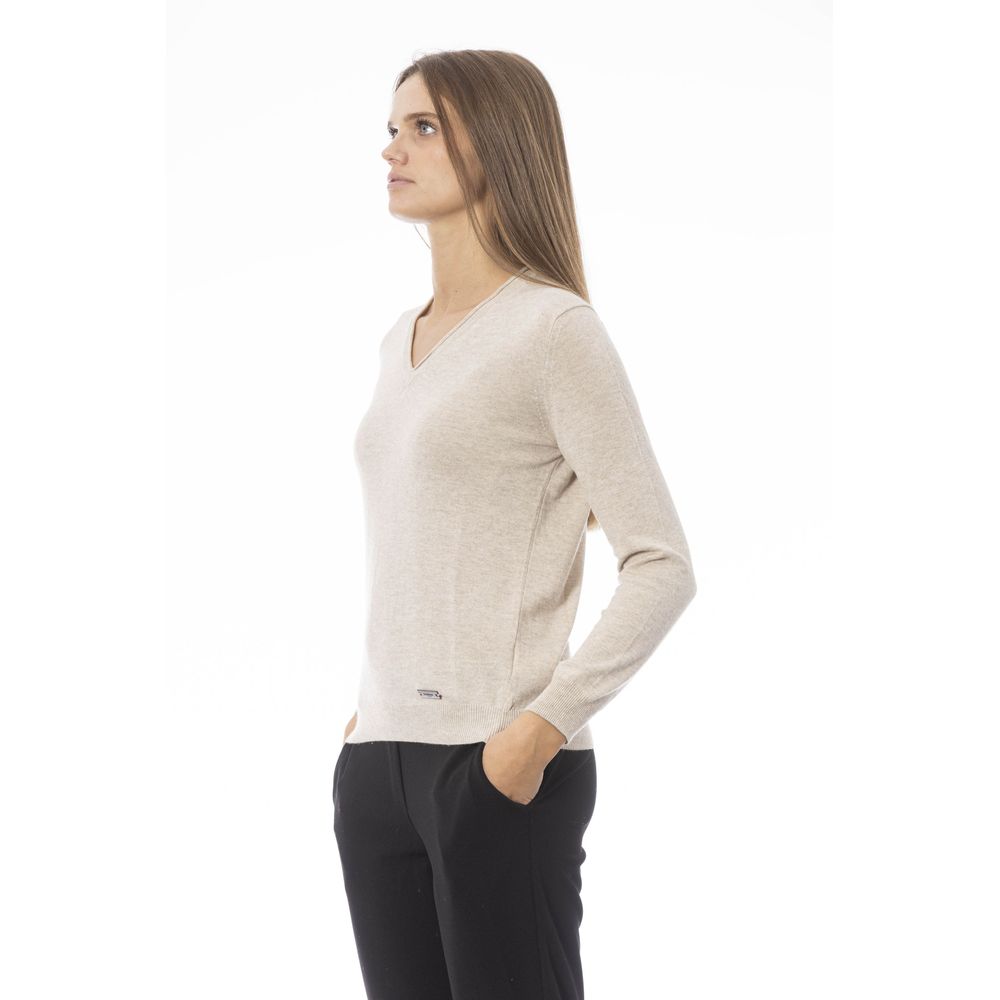 - Beige Cashmere Women Sweater