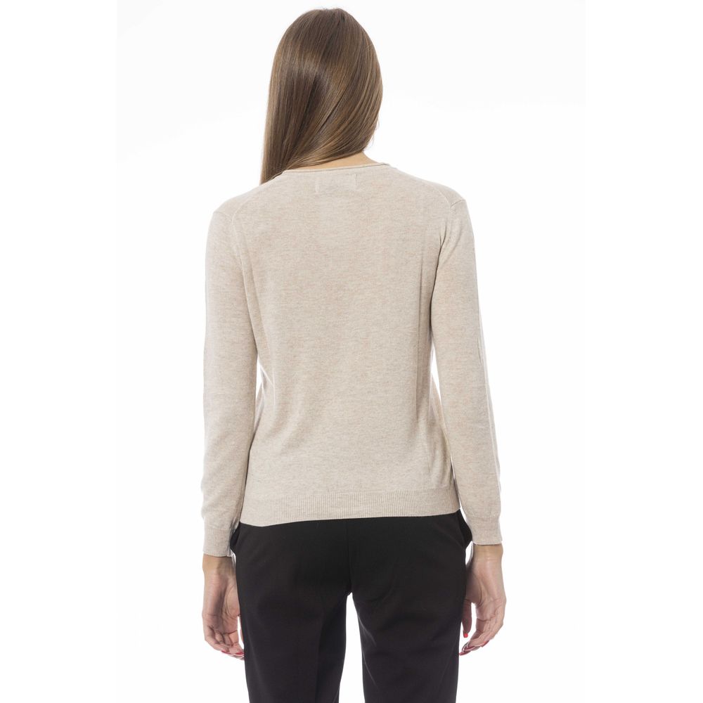 - Beige Cashmere Women Sweater