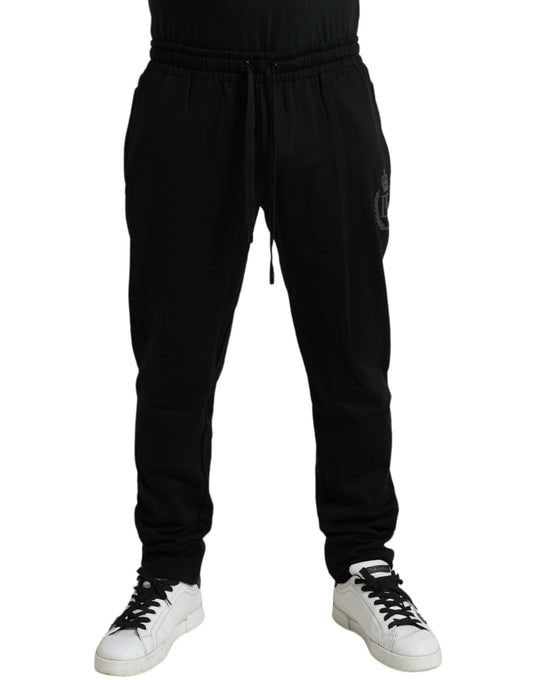 - Elegant Black Cotton Jogger Pants