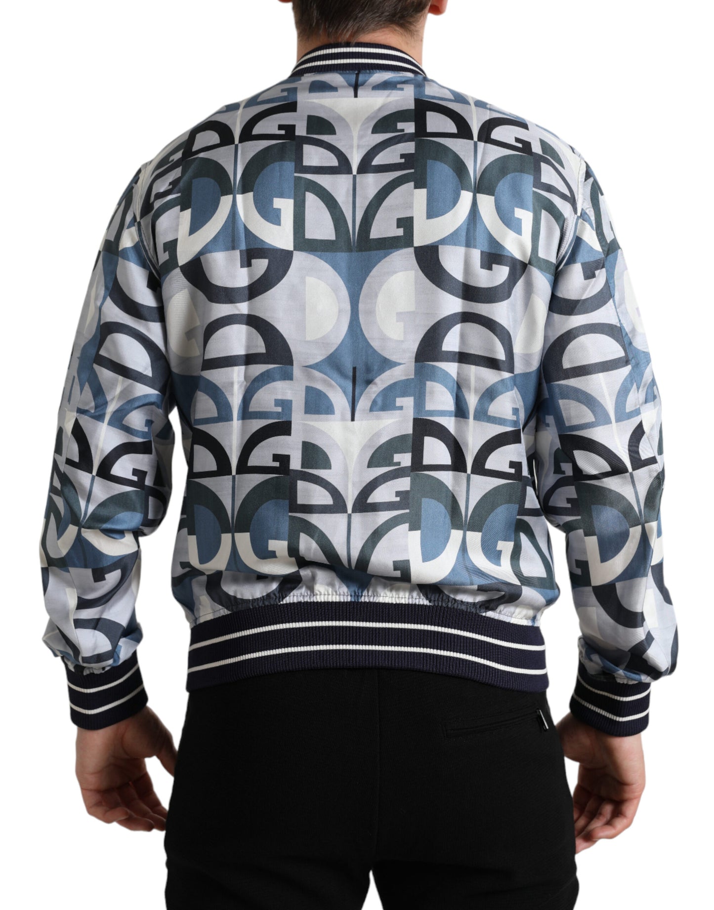 - Multicolor Silk Bomber Jacket - Classic Elegance