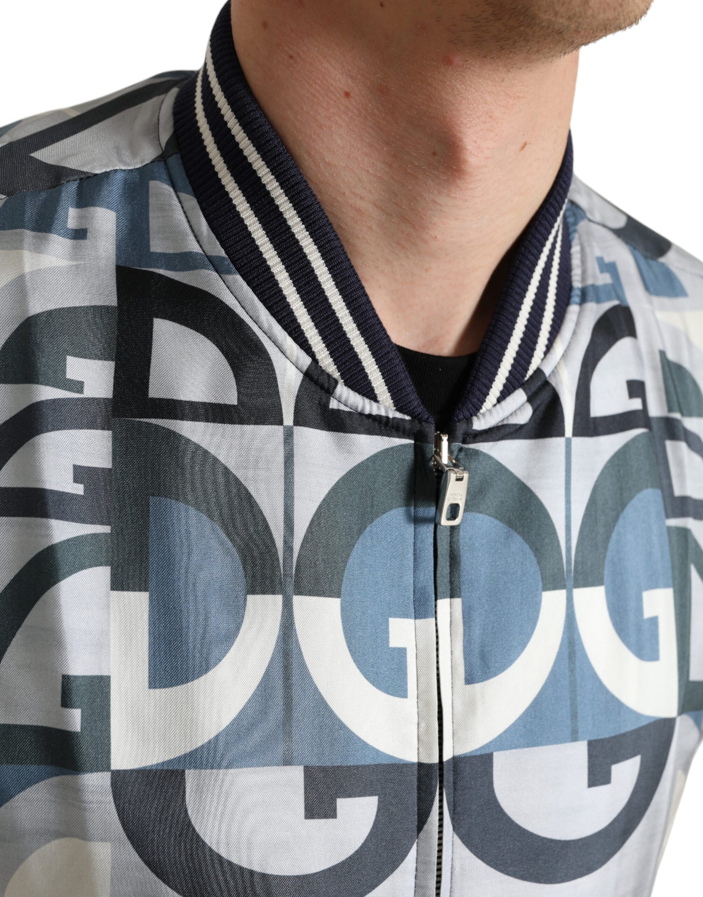 - Multicolor Silk Bomber Jacket - Classic Elegance