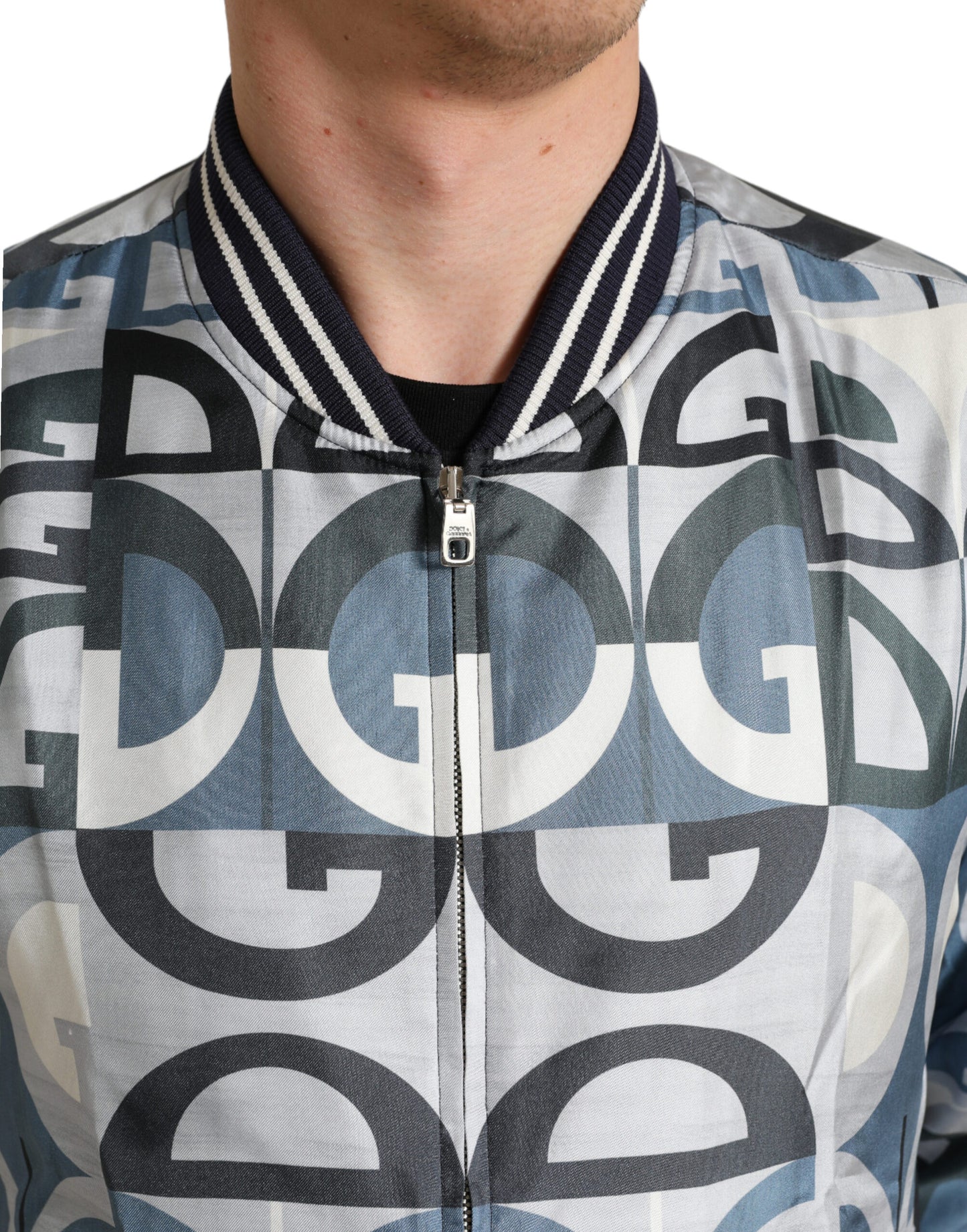 - Multicolor Silk Bomber Jacket - Classic Elegance