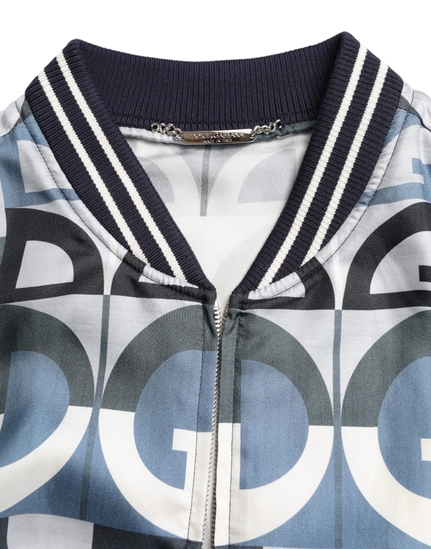 - Multicolor Silk Bomber Jacket - Classic Elegance