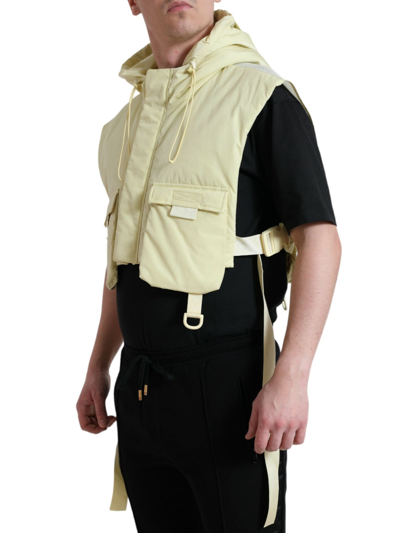 - Sunshine Yellow Hooded Vest Jacket