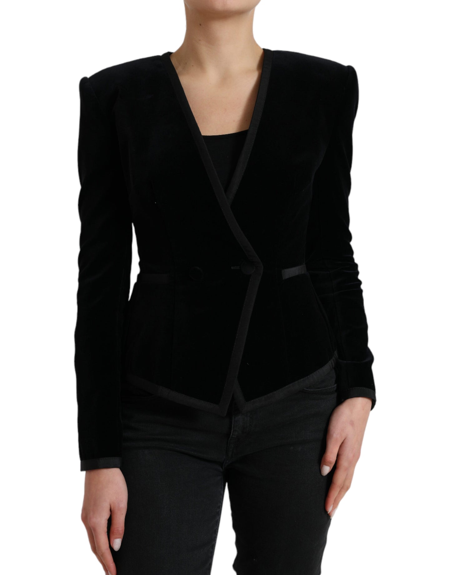 - Elegant Double Breasted Cotton-Silk Blazer