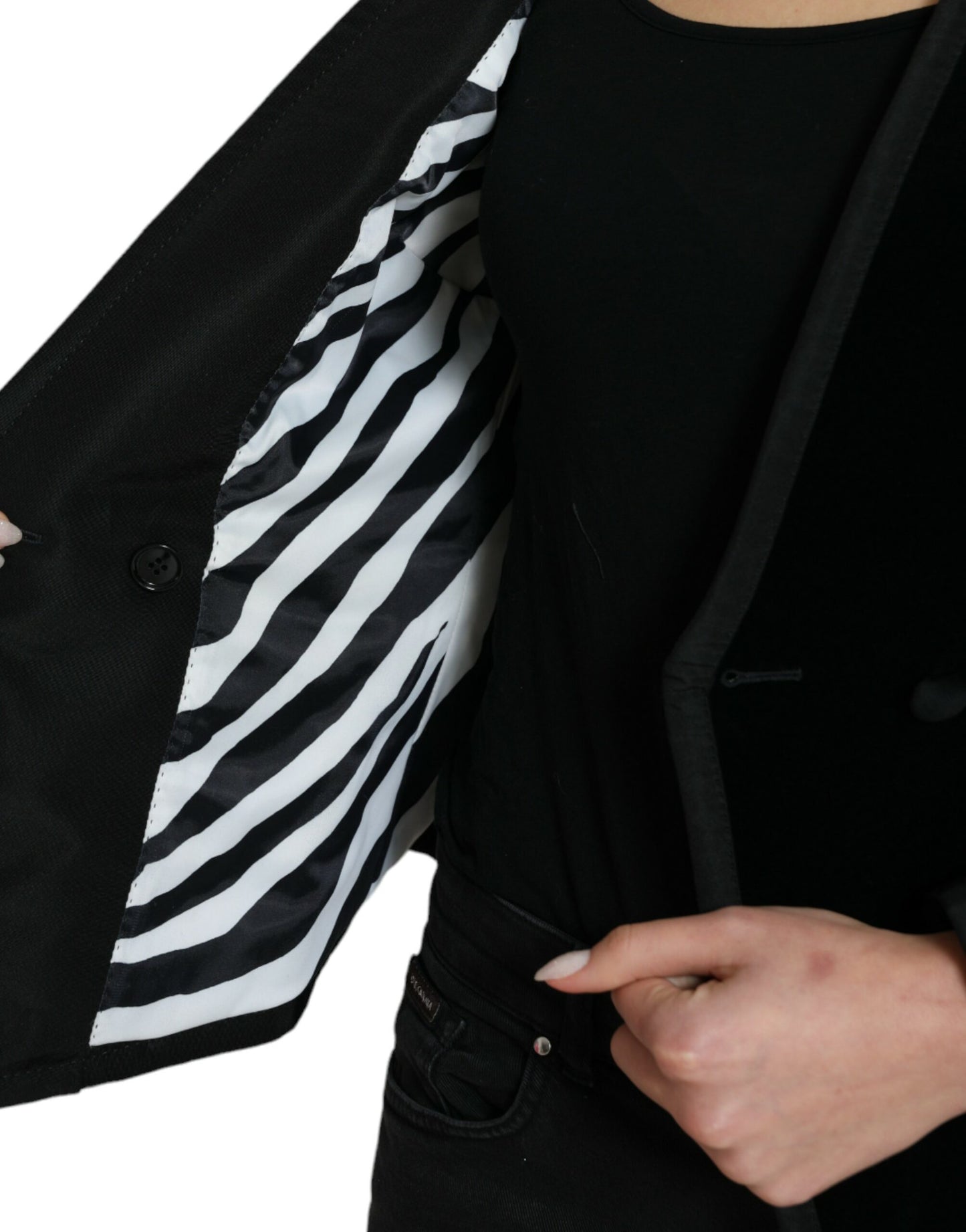- Elegant Double Breasted Cotton-Silk Blazer