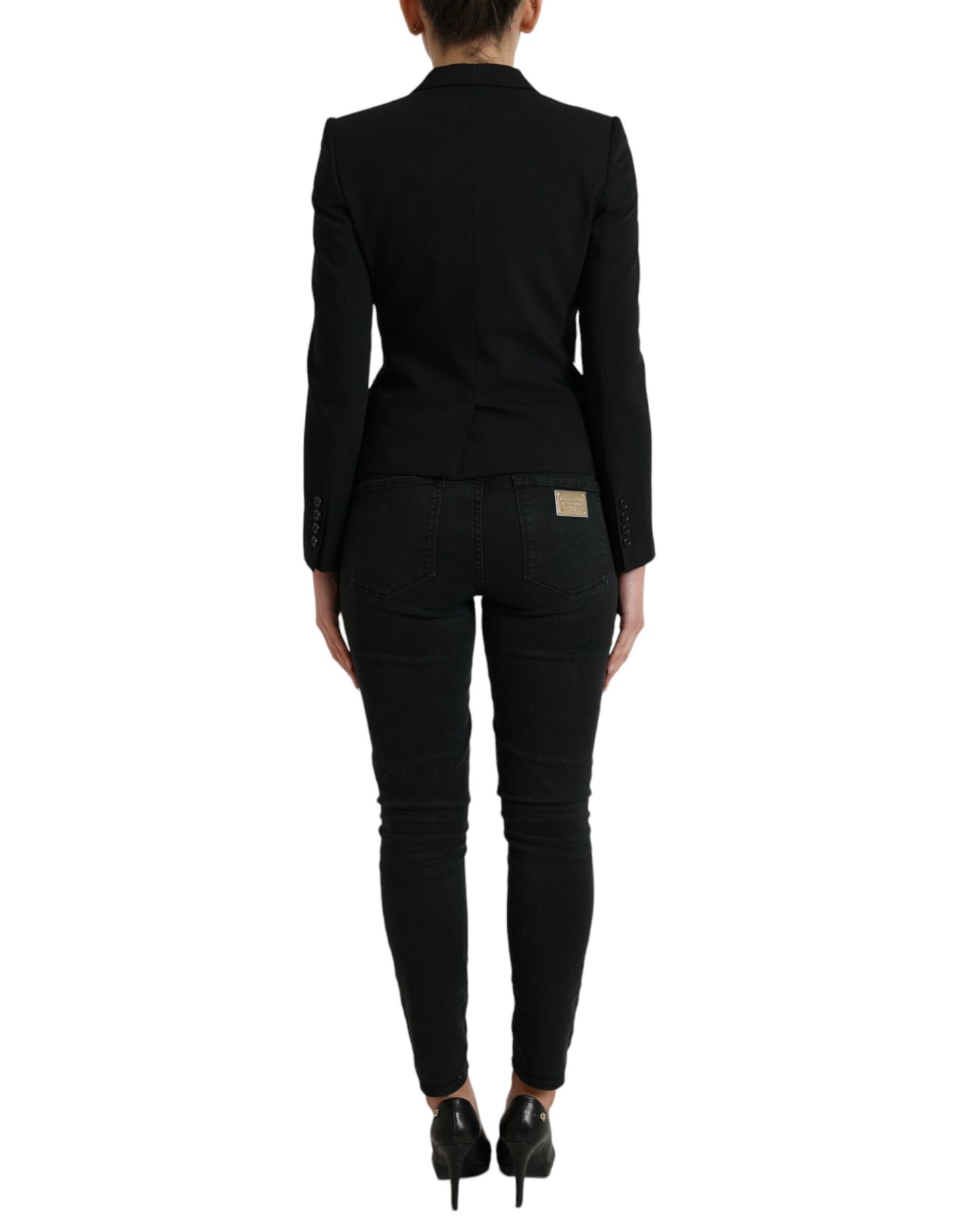 - Chic Wool Blend Peak Lapel Blazer